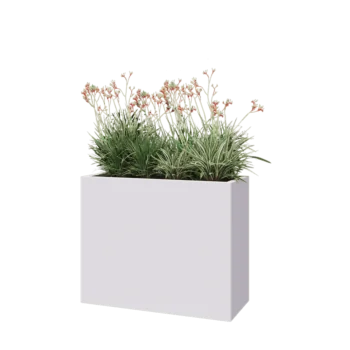 Pflanzkübel aus Stahl - Rechteckig - 100 x 40 x 80 cm - RAL9010 matte (weiß) - Ohne Bodenplatte