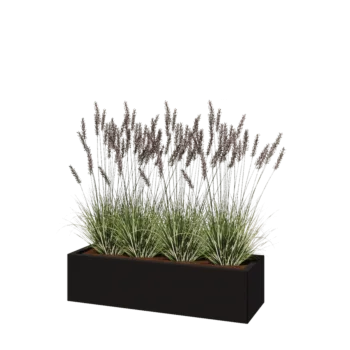 Pflanzkübel aus Stahl - Rechteckig - 120 x 40 x 30 cm - RAL9005 matte (schwarz) - Ohne Bodenplatte