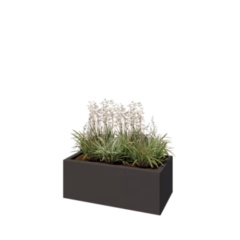 Pflanzkübel aus Stahl - Rechteckig - 80 x 40 x 30 cm - RAL7016 matte (anthrazitgrau) - Ohne Bodenplatte