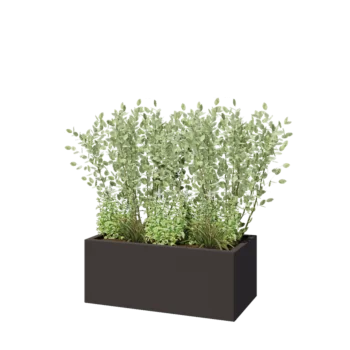 Pflanzkübel aus Stahl - Rechteckig - 100 x 50 x 40 cm - Andere RAL farbe - Mit Bodenplatte