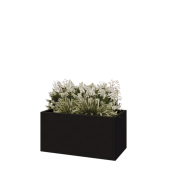 Pflanzkübel aus Stahl - Rechteckig - 100 x 50 x 50 cm - RAL9005 matte (schwarz) - Ohne Bodenplatte