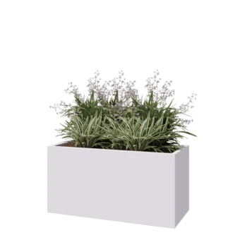 Pflanzkübel aus Stahl - Rechteckig - 120 x 50 x 60 cm - RAL9010 matte (weiß) - Ohne Bodenplatte