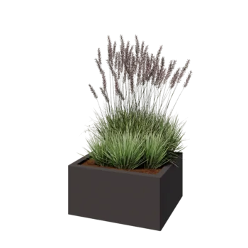 Pflanzkübel aus Stahl - Rechteckig - 60 x 50 x 30 cm - Andere RAL farbe - Mit Bodenplatte