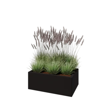 Pflanzkübel aus Stahl - Rechteckig - 80 x 50 x 30 cm - RAL9005 matte (schwarz) - Ohne Bodenplatte