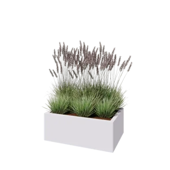 Pflanzkübel aus Stahl - Rechteckig - 80 x 50 x 30 cm - RAL9010 matte (weiß) - Ohne Bodenplatte