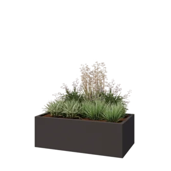 Pflanzkübel aus Stahl - Rechteckig - 120 x 60 x 40 cm - Andere RAL farbe - Mit Bodenplatte