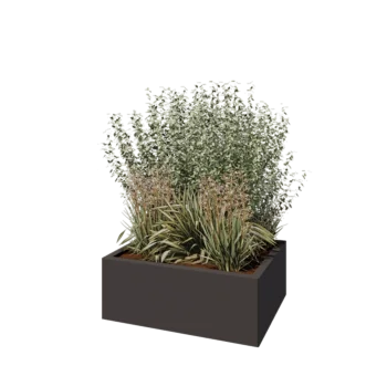 Pflanzkübel aus Stahl - Rechteckig - 80 x 60 x 30 cm - RAL7016 matte (anthrazitgrau) - Ohne Bodenplatte