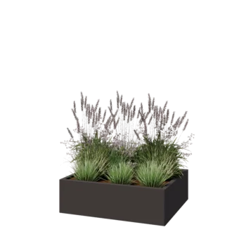 Pflanzkübel aus Stahl - Rechteckig - 100 x 80 x 30 cm - Andere RAL farbe - Ohne Bodenplatte