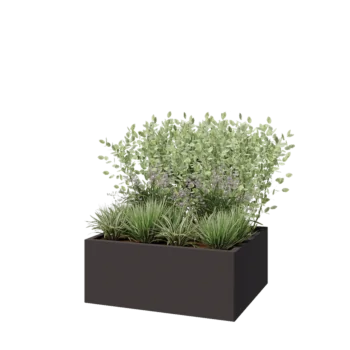 Pflanzkübel aus Stahl - Rechteckig - 100 x 80 x 40 cm - RAL7016 matte (anthrazitgrau) - Ohne Bodenplatte