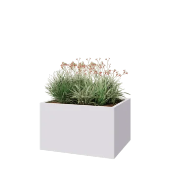 Pflanzkübel aus Stahl - Rechteckig - 100 x 80 x 60 cm - RAL9010 matte (weiß) - Ohne Bodenplatte