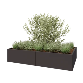 Hochbeet XXL aus Stahl - Rechteckig - 200 x 120 x 40 cm - Andere RAL farbe - Ohne Bodenplatte