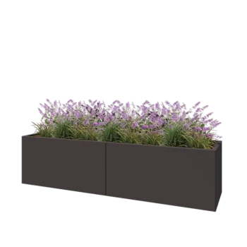 Hochbeet XXL aus Stahl - Rechteckig - 200 x 50 x 50 cm - Andere RAL farbe - Mit Bodenplatte