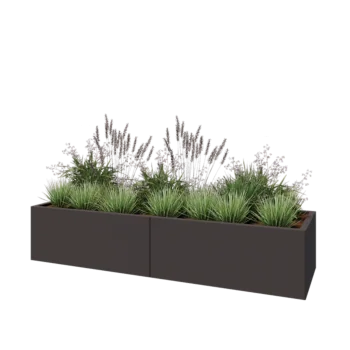 Hochbeet XXL aus Stahl - Rechteckig - 200 x 60 x 40 cm - Andere RAL farbe - Ohne Bodenplatte