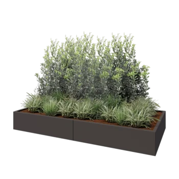 Hochbeet XXL aus Stahl - Rechteckig - 240 x 100 x 30 cm - Andere RAL farbe - Mit Bodenplatte