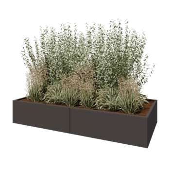 Hochbeet XXL aus Stahl - Rechteckig - 240 x 100 x 40 cm - Andere RAL farbe - Mit Bodenplatte