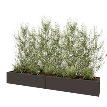 Hochbeet XXL aus Stahl - Rechteckig - 240 x 40 x 30 cm - RAL7016 matte (anthrazitgrau) - Mit Bodenplatte