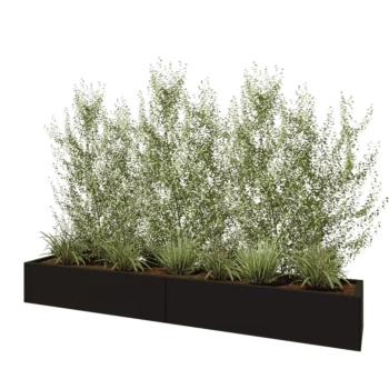 Hochbeet XXL aus Stahl - Rechteckig - 240 x 40 x 30 cm - RAL9005 matte (schwarz) - Ohne Bodenplatte