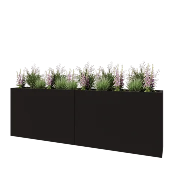 Hochbeet XXL aus Stahl - Rechteckig - 240 x 40 x 80 cm - RAL9005 matte (schwarz) - Ohne Bodenplatte