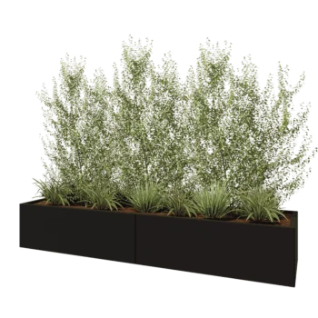 Hochbeet XXL aus Stahl - Rechteckig - 240 x 60 x 40 cm - RAL9005 matte (schwarz) - Ohne Bodenplatte