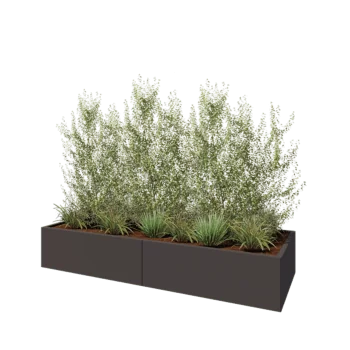 Hochbeet XXL aus Stahl - Rechteckig - 240 x 80 x 40 cm - RAL7016 matte (anthrazitgrau) - Mit Bodenplatte