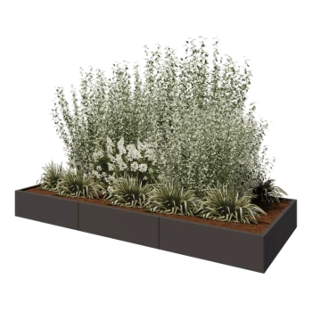 Hochbeet XXL aus Stahl - Rechteckig - 300 x 120 x 30 cm - RAL7016 matte (anthrazitgrau) - Ohne Bodenplatte