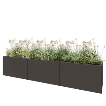 Hochbeet XXL aus Stahl - Rechteckig - 300 x 50 x 60 cm - Andere RAL farbe - Mit Bodenplatte