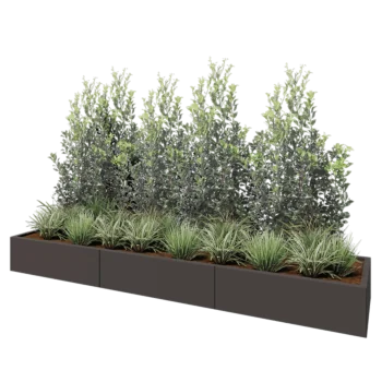 Hochbeet XXL aus Stahl - Rechteckig - 300 x 60 x 30 cm - RAL7016 matte (anthrazitgrau) - Ohne Bodenplatte