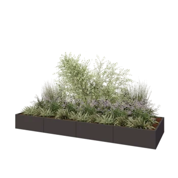 Hochbeet XXL aus Stahl - Rechteckig - 400 x 120 x 40 cm - Andere RAL farbe - Ohne Bodenplatte