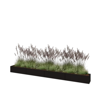 Hochbeet XXL aus Stahl - Rechteckig - 400 x 30 x 30 cm - RAL9005 matte (schwarz) - Ohne Bodenplatte