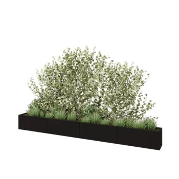 Hochbeet XXL aus Stahl - Rechteckig - 400 x 30 x 40 cm - RAL9005 matte (schwarz) - Ohne Bodenplatte