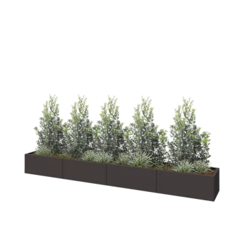 Hochbeet XXL aus Stahl - Rechteckig - 400 x 50 x 40 cm - RAL7016 matte (anthrazitgrau) - Ohne Bodenplatte