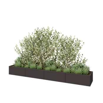 Hochbeet XXL aus Stahl - Rechteckig - 400 x 60 x 40 cm - RAL7016 matte (anthrazitgrau) - Ohne Bodenplatte