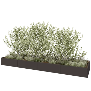 Hochbeet XXL aus Stahl - Rechteckig - 480 x 120 x 40 cm - Andere RAL farbe - Mit Bodenplatte