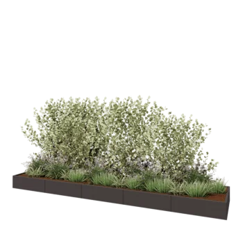 Hochbeet XXL aus Stahl - Rechteckig - 500 x 100 x 30 cm - Andere RAL farbe - Mit Bodenplatte