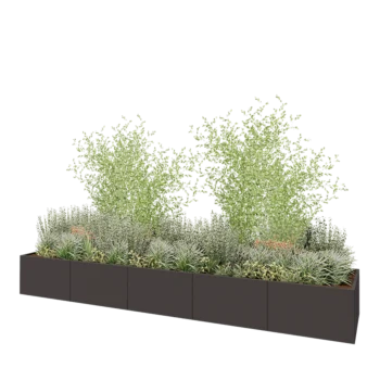 Hochbeet XXL aus Stahl - Rechteckig - 500 x 100 x 60 cm - Andere RAL farbe - Mit Bodenplatte