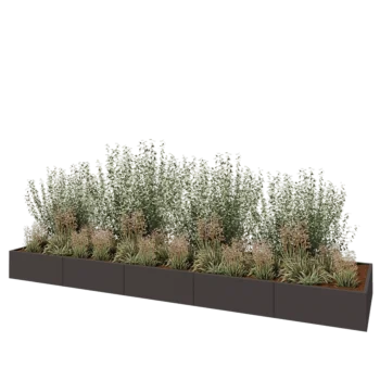 Hochbeet XXL aus Stahl - Rechteckig - 500 x 120 x 40 cm - RAL7016 matte (anthrazitgrau) - Ohne Bodenplatte