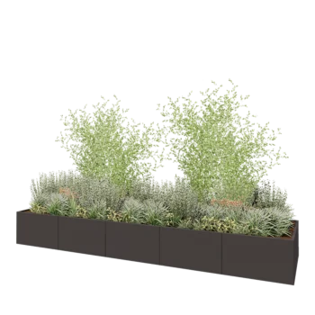 Hochbeet XXL aus Stahl - Rechteckig - 500 x 120 x 60 cm - Andere RAL farbe - Ohne Bodenplatte