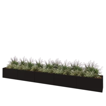 Hochbeet XXL aus Stahl - Rechteckig - 500 x 50 x 50 cm - RAL9005 matte (schwarz) - Mit Bodenplatte