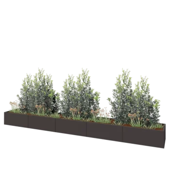 Hochbeet XXL aus Stahl - Rechteckig - 500 x 60 x 40 cm - RAL7016 matte (anthrazitgrau) - Mit Bodenplatte