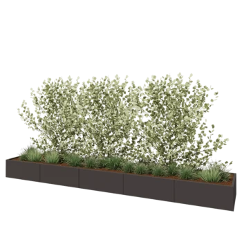 Hochbeet XXL aus Stahl - Rechteckig - 500 x 80 x 40 cm - RAL7016 matte (anthrazitgrau) - Mit Bodenplatte