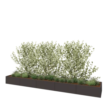 Hochbeet XXL aus Stahl - Rechteckig - 500 x 80 x 40 cm - Andere RAL farbe - Mit Bodenplatte