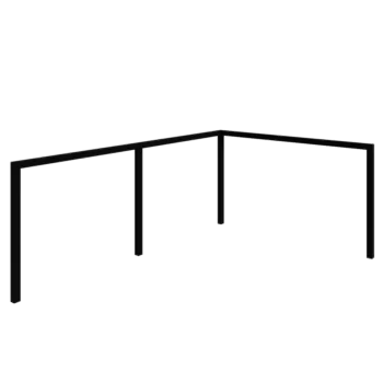 Pergola aus Stahl - Eck - 600 x 412 x 230 cm - RAL9005 matte (schwarz) - Ohne Betonsockel