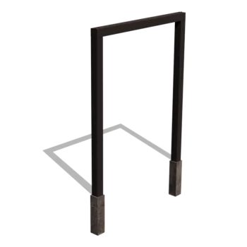 Pergola aus Stahl - Gerade - 200 x 230 cm - RAL9005 matte (schwarz) - Mit Betonsockel