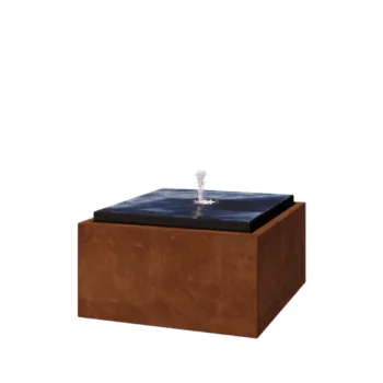 Cortenstahl Wassertisch - Orin - 80 x 80 x 40 cm - Ohne LED-Beleuchtung