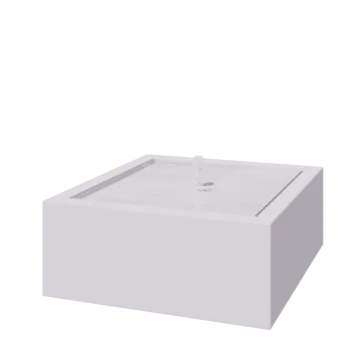 Wassertisch aus Aluminium - Lyra - 100 x 100 x 40 cm - RAL9010 matte (weiß) - Mit LED-Beleuchtung