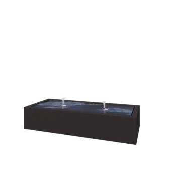 Wassertisch aus Aluminium - Lyra - 200 x 80 x 40 cm - RAL9005 matte (schwarz) - Mit LED-Beleuchtung
