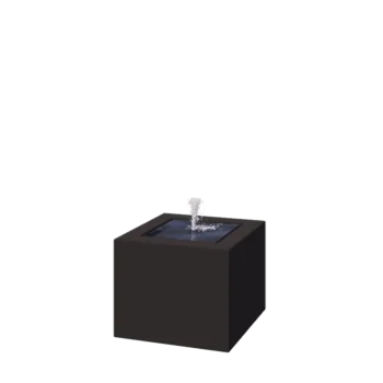 Wassertisch aus Aluminium - Lyra - 50 x 50 x 40 cm - RAL9005 matte (schwarz) - Mit LED-Beleuchtung