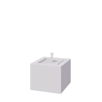 Wassertisch aus Aluminium - Lyra - 50 x 50 x 40 cm - RAL9010 matte (weiß) - Mit LED-Beleuchtung