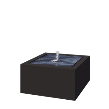 Wassertisch aus Aluminium - Lyra - 80 x 80 x 40 cm - RAL9005 matte (schwarz) - Mit LED-Beleuchtung